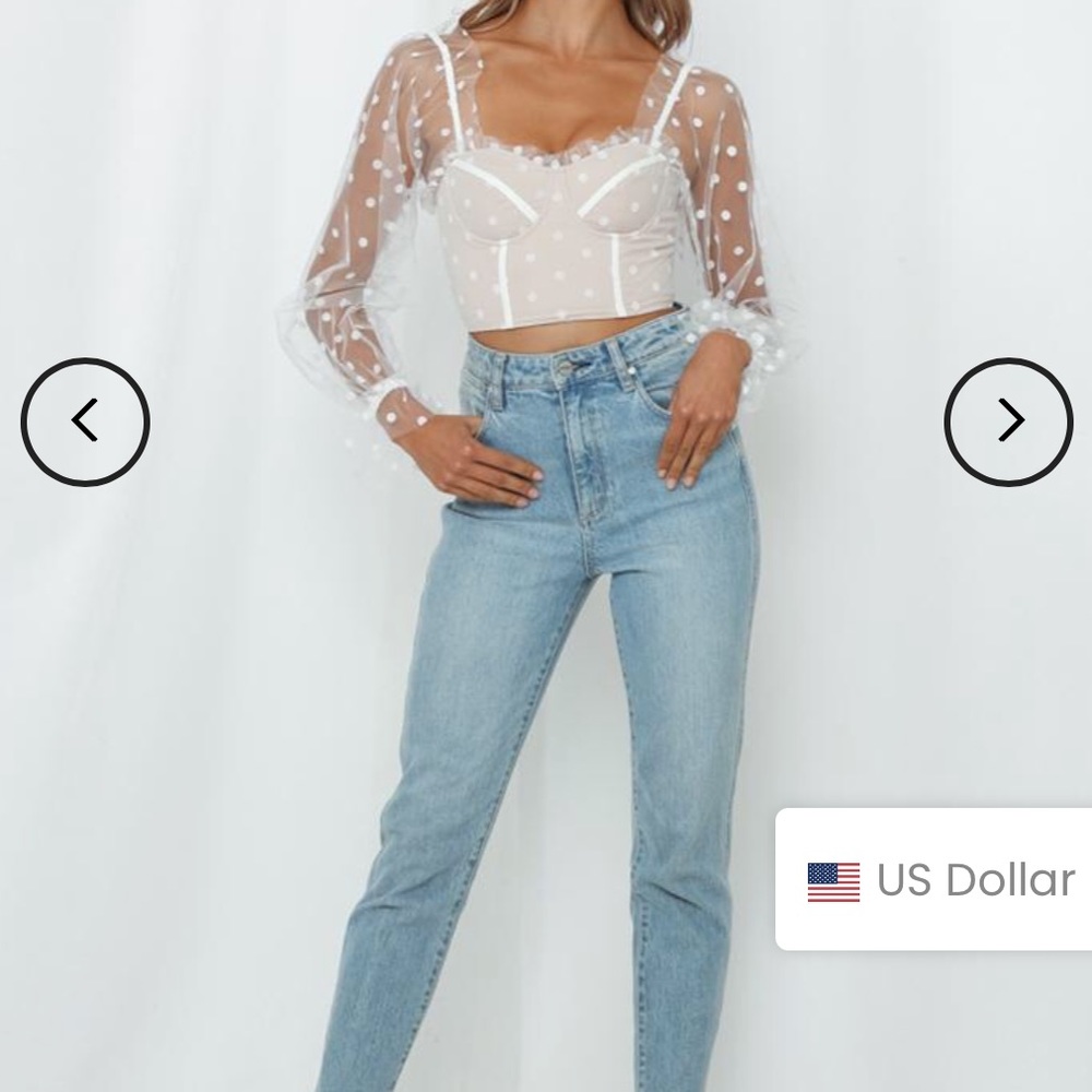 Mesh Sleeved Crop Top